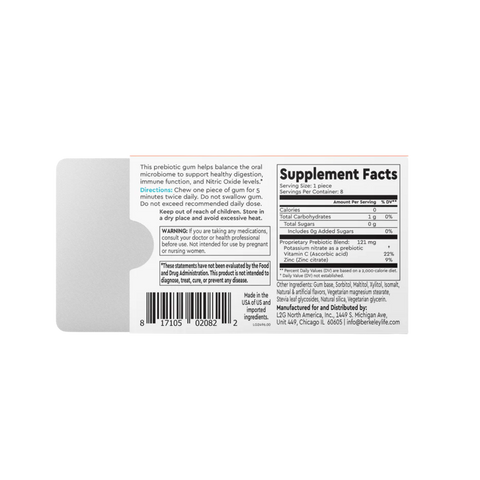 Prebiotic Nitrate Chewing Gum